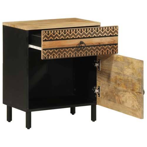 Krevetni ormarić crni 50x33x60 cm Puno grubo drvo Mango Cijena