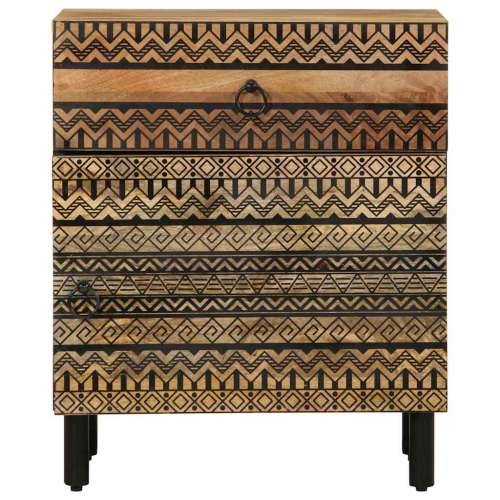 Krevetni ormarić crni 50x33x60 cm Puno grubo drvo Mango Cijena