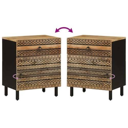Krevetni ormarić crni 50x33x60 cm Puno grubo drvo Mango Cijena