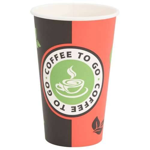 Papirnate šalice za kavu 1000 kom 16 oz 400 ml crvene i crne - 1 400 ml Cijena