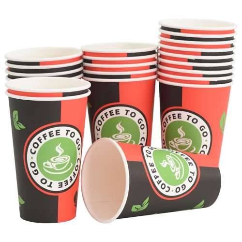 Papirnate šalice za kavu 1000 kom 16 oz 400 ml crvene i crne - 1 400 ml Cijena