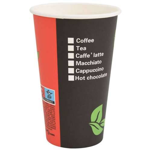 Papirnate šalice za kavu 1000 kom 16 oz 400 ml crvene i crne - 1 400 ml Cijena