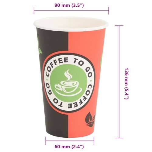 Papirnate šalice za kavu 1000 kom 16 oz 400 ml crvene i crne - 1 400 ml Cijena