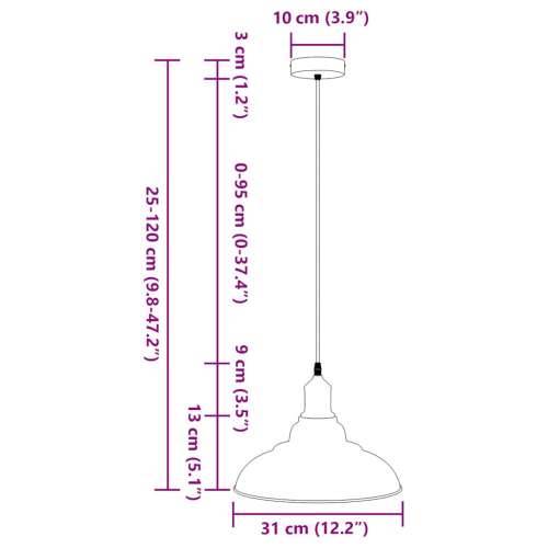 Visilica podesiva po visini E27 sjajno zelena Ø 31 cm metal - Sjajna zelena 1 Cijena