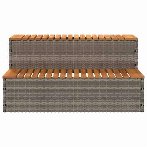 siva hidromasažna kada 100x50x50,5 cm poliratan i puna bagrem - Siva 100 x 50 x 50.5 cm 1 Cijena