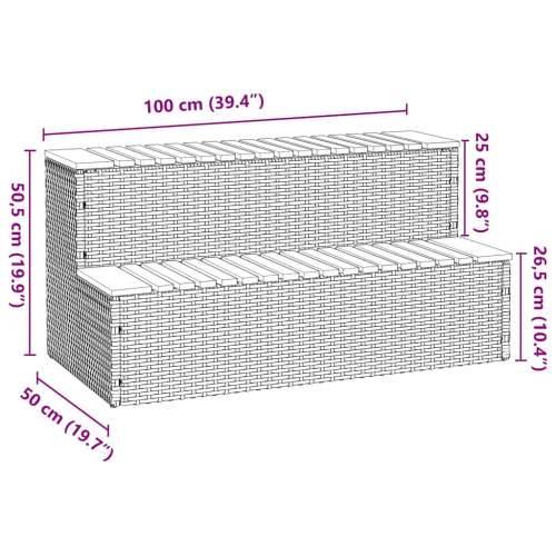 siva hidromasažna kada 100x50x50,5 cm poliratan i puna bagrem - Siva 100 x 50 x 50.5 cm 1 Cijena