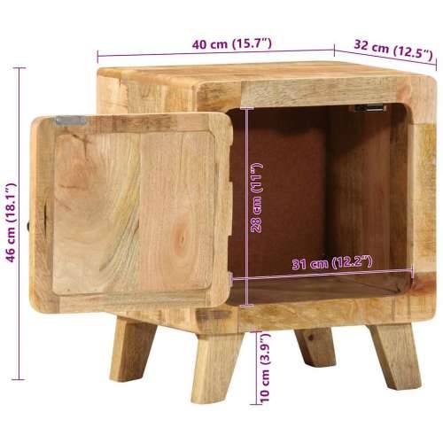 Noćni ormarić 2 kom 40x32x46 cm puno drvo grubo mango - Smeđa 2 Grubo masivno drvo manga Cijena