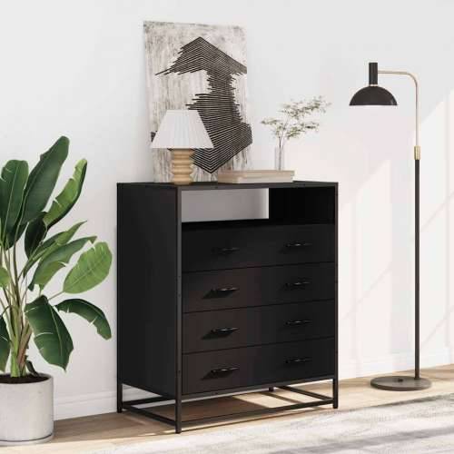 Ormar s ladicama crni 70x41x83,5 cm izrađeno drvo - Crna 1 Cijena