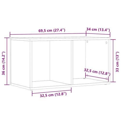 LP kutija za pohranu staro drvo 69,5x34x36 cm konstruirano drvo - Staro drvo 1 Cijena