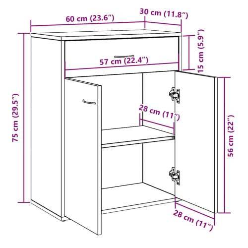 Komoda staro drvo 60x30x75 cm konstruirano drvo - Staro drvo 1 Cijena