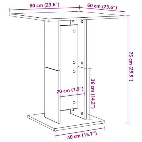 Stol za bistro staro drvo 60x60x75 cm konstruirano drvo - Staro drvo 1 Cijena