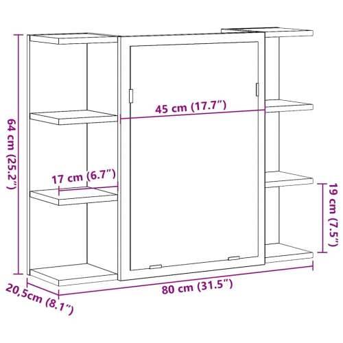 Kupaonski ormarić s ogledalom staro drvo 80x20,5x64 cm - Staro drvo 1 Cijena
