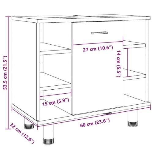 Kupaonski ormarić staro drvo 60x32x53,5 cm konstruirano drvo - Staro drvo 1 Cijena