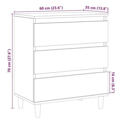 Komoda Artisan hrast 60x35x70 cm izrađeno drvo - hrast artisan 1 Cijena