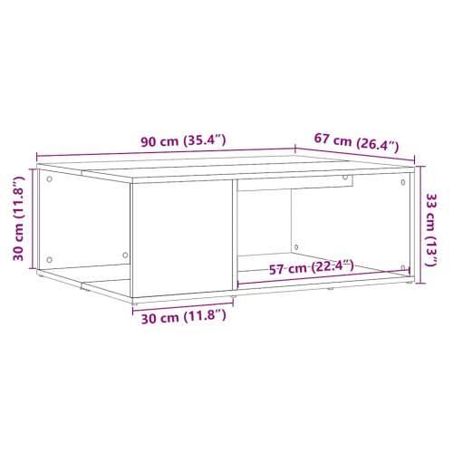 Stol za kavu Staro drvo 90x67x33 cm Konstruirano drvo - Staro drvo 1 Cijena