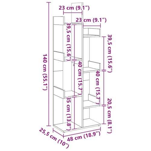 Ormarić za knjige staro drvo 48x25,5x140 cm konstruirano drvo - Staro drvo 1 48 cm Cijena