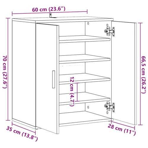 Ormarić za cipele staro drvo 60x35x70 cm konstruirano drvo - Staro drvo 60 x 35 x 70 cm 1 shoe cabinet with door Cijena
