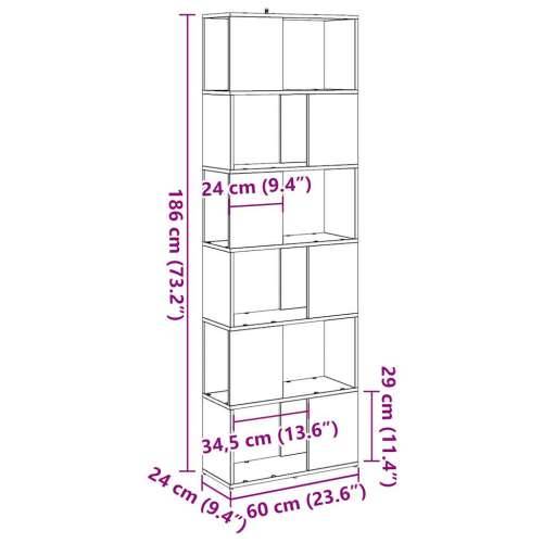 Ormarić za knjige/Paravan - Sobna pregrada staro drvo 60x24x186 cm - Staro drvo 1 60 x 24 x 186 cm Cijena