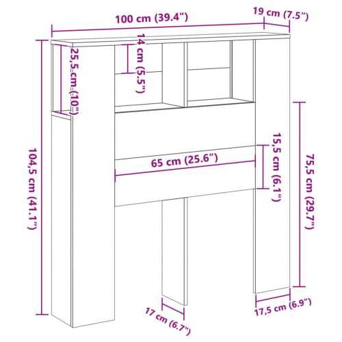 Uzglavni ormarić staro drvo 100x19x104,5 cm konstruirano drvo - Staro drvo 1 Cijena