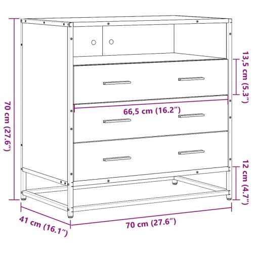 Ormar s ladicama crni 70x41x70 cm izrađeno drvo - Crna 1 Cijena