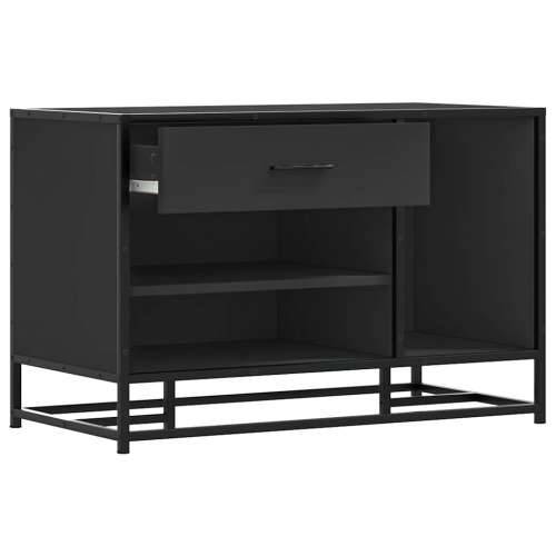 Klupa za cipele crna 80x40x53,5 cm od drveta i metala - Crna Cijena