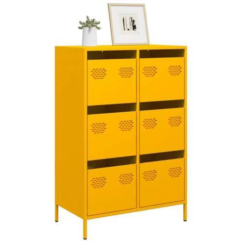 Visoka komoda boja senfa 68x39x101,5 cm od čelika - Žuta 1 Cijena