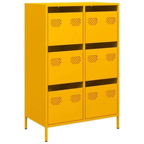 Visoka komoda boja senfa 68x39x101,5 cm od čelika - Žuta 1 Cijena