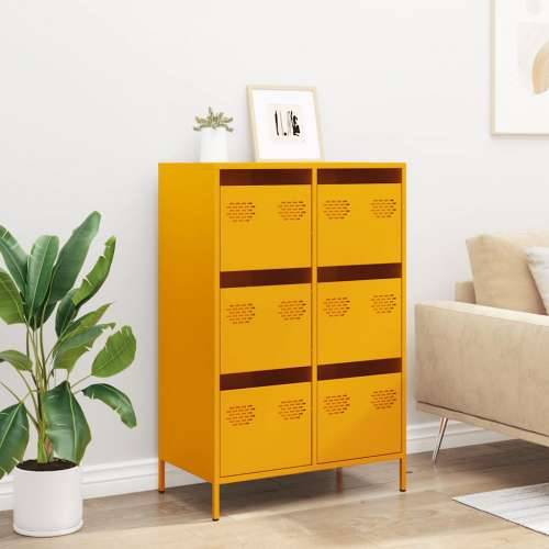 Visoka komoda boja senfa 68x39x101,5 cm od čelika - Žuta 1 Cijena