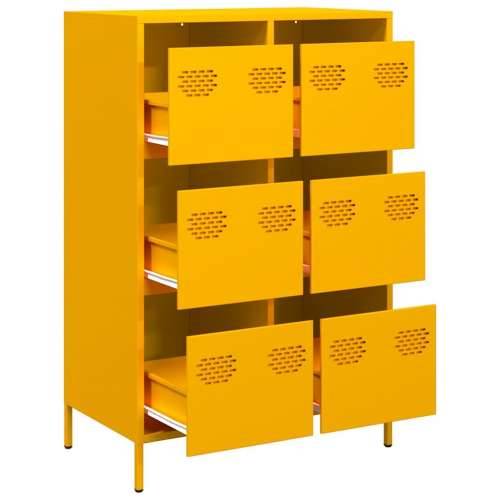 Visoka komoda boja senfa 68x39x101,5 cm od čelika - Žuta 1 Cijena