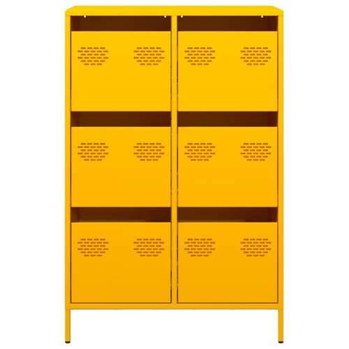 Visoka komoda boja senfa 68x39x101,5 cm od čelika - Žuta 1 Cijena