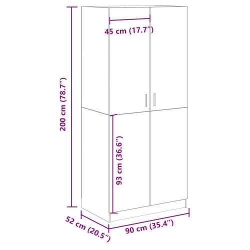 Ormar staro drvo 90x52x200 cm konstruirano drvo - Staro drvo 1 Cijena