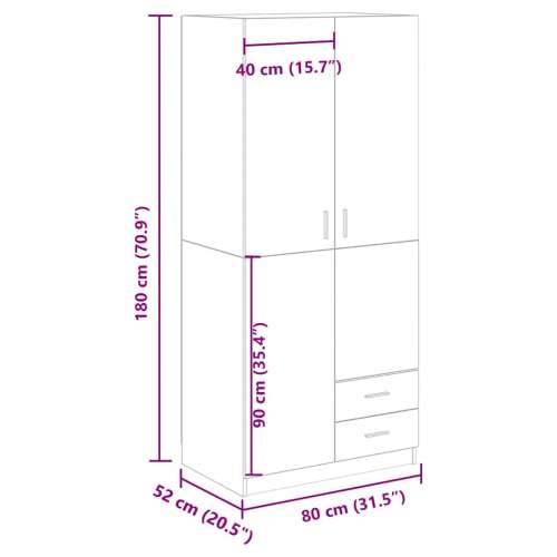 Ormar Staro drvo 80x52x180 cm Konstruirano drvo - Staro drvo 1 Cijena