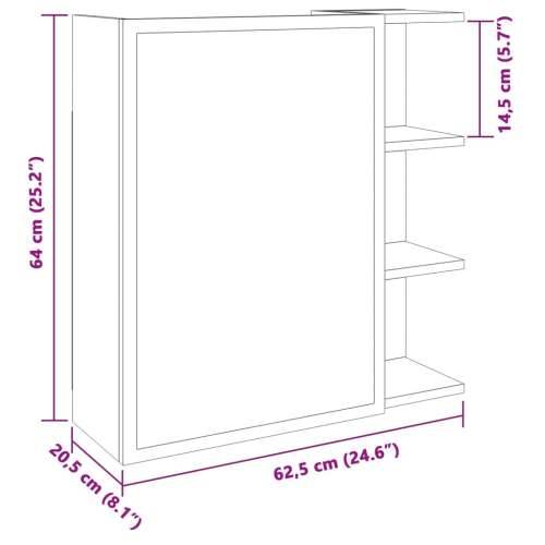 Kupaonski ormarić s ogledalom staro drvo 62,5x20,5x64 cm - Staro drvo 1 Cijena