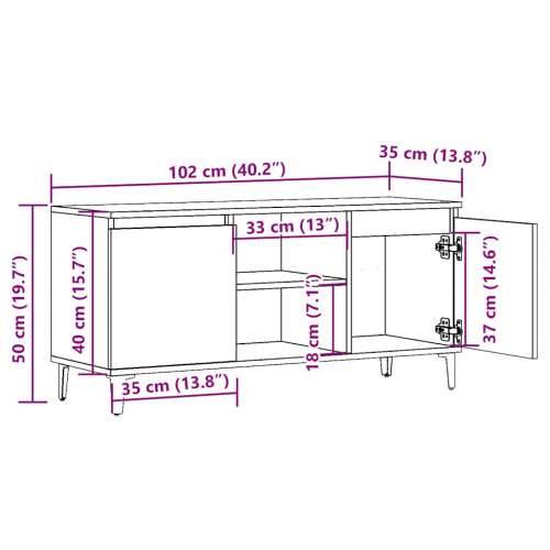 TV ormarić staro drvo 102x35x50 cm konstruirano drvo - Staro drvo 1 Cijena