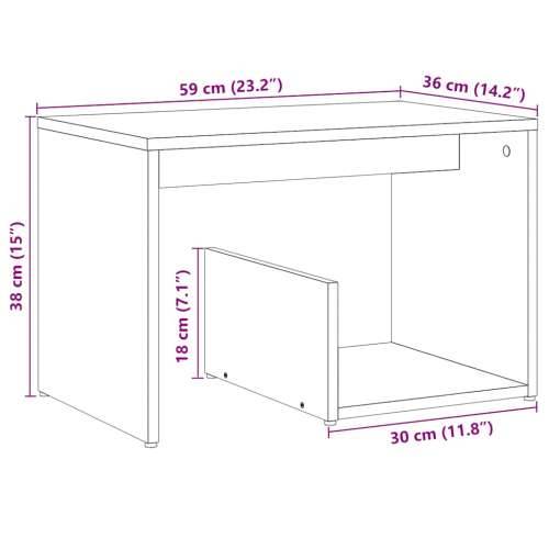 Pomoćni stol staro drvo 59x36x38 cm konstruirano drvo - Staro drvo 1 Cijena