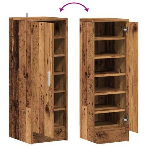 Ormarić za cipele staro drvo 32x35x92 cm konstruirano drvo - Staro drvo 31.5 x 35 x 92 cm 1 shoe cabinet with door Cijena
