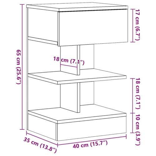 Noćni ormarić staro drvo 40x35x65 cm konstruirano drvo - Staro drvo 1 Cijena