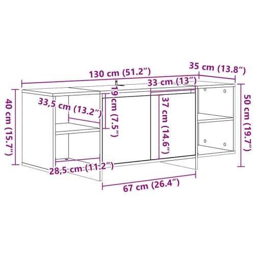 TV ormarić staro drvo 130x35x50 cm konstruirano drvo - Staro drvo 1 Cijena