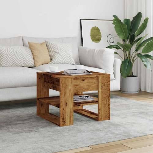Stol za kavu staro drvo 55,5x55x45 cm konstruirano drvo - Staro drvo 1 Cijena