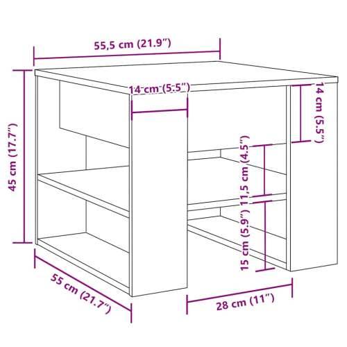 Stol za kavu staro drvo 55,5x55x45 cm konstruirano drvo - Staro drvo 1 Cijena