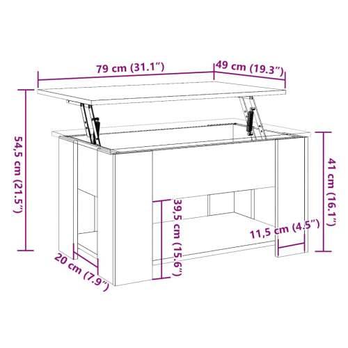 Stol za kavu Staro drvo 79x49x41 cm Konstruirano drvo - Staro drvo 79 x 49 x 42.5 cm 1 Cijena