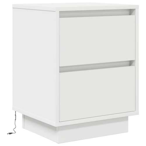 Noćni ormarići s LED svjetlima 2 kom bijeli 38x34x50 cm - Bijela 2 50 cm Cijena