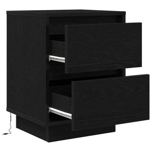 Noćni ormarići s LED svjetlima 2 kom crni 38x34x50 cm - Crna 2 50 cm Cijena