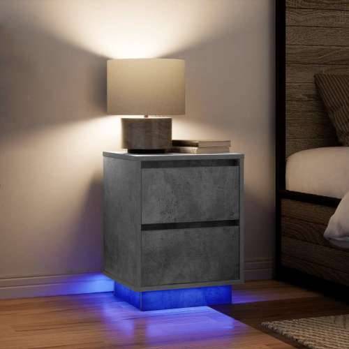 Noćni ormarići s LED svjetlima 2 kom boja betona 38x34x50 cm - Beton siva 2 50 cm Cijena