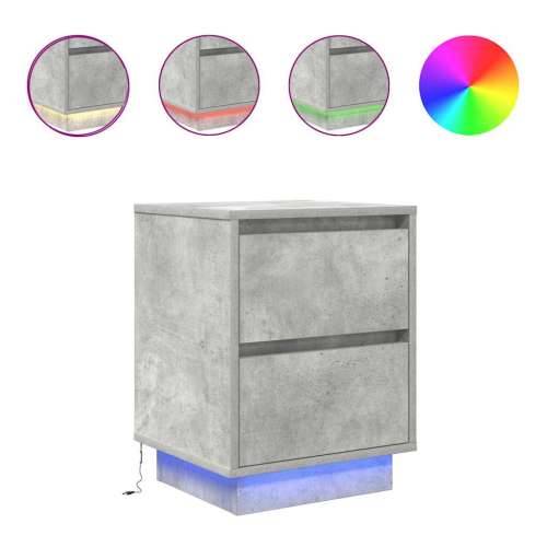 Noćni ormarići s LED svjetlima 2 kom boja betona 38x34x50 cm - Beton siva 2 50 cm Cijena
