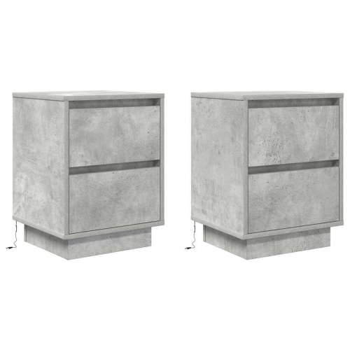 Noćni ormarići s LED svjetlima 2 kom boja betona 38x34x50 cm - Beton siva 2 50 cm Cijena
