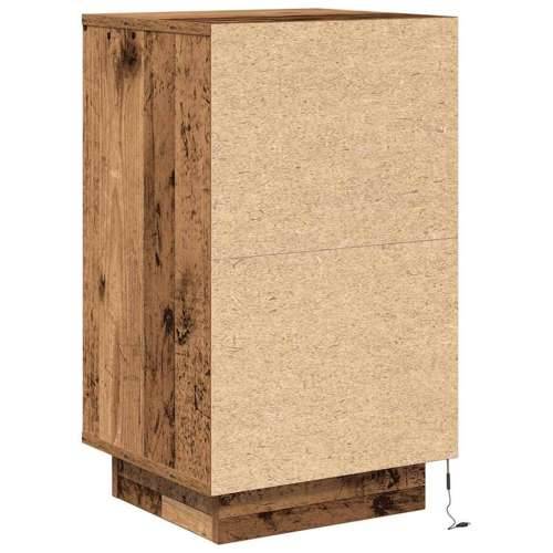 Noćni ormarić s LED svjetlima boja drva 38x34x65 cm - Staro drvo 1 65 cm Cijena
