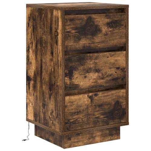 Noćni ormarić s LED svjetlima boja dimljenog hrasta 38x34x65 cm - Dimljeni hrast 1 65 cm Cijena