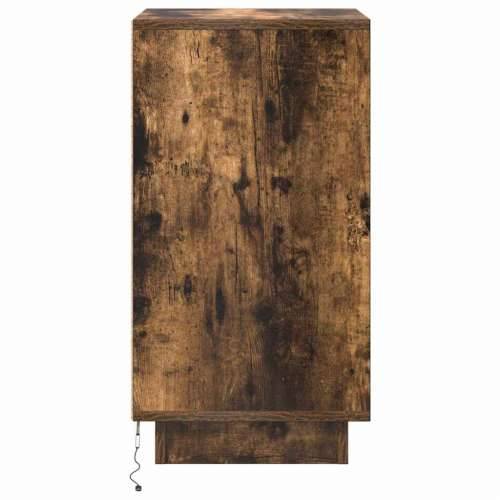 Noćni ormarić s LED svjetlima boja dimljenog hrasta 38x34x65 cm - Dimljeni hrast 1 65 cm Cijena
