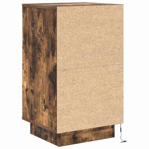 Noćni ormarić s LED svjetlima boja dimljenog hrasta 38x34x65 cm - Dimljeni hrast 1 65 cm Cijena